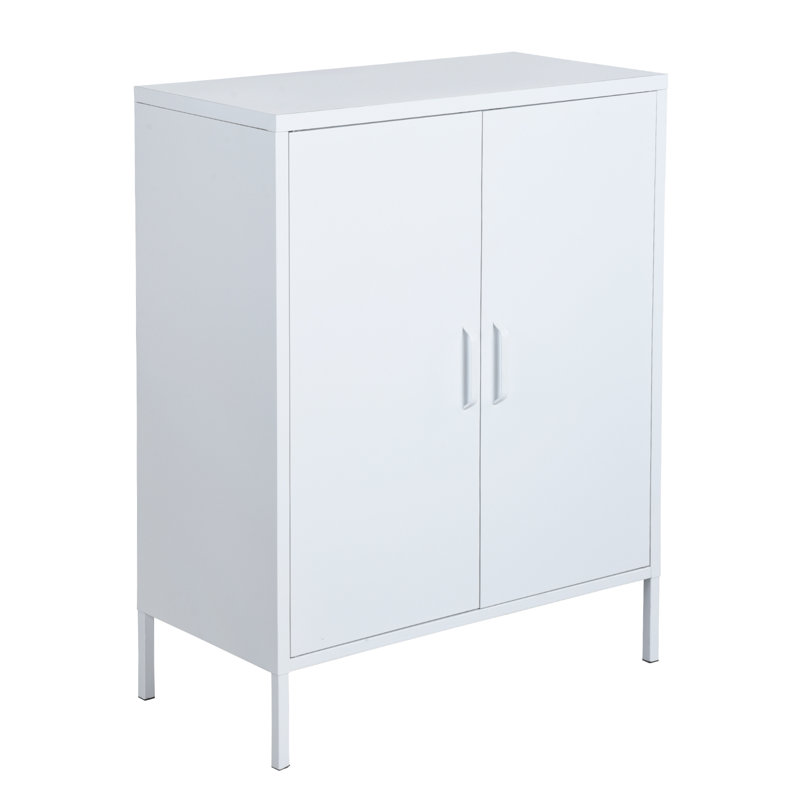 Akers 2 -Door 3 -Shelf, White