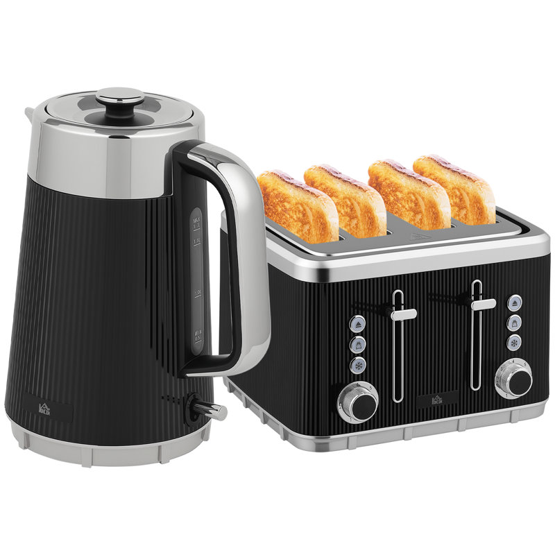 Kettle and Toaster Set, Black