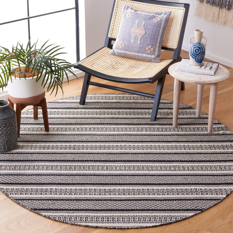 Damauri Flat Weave Cotton Striped Rug, Rectangle 6' x 9'