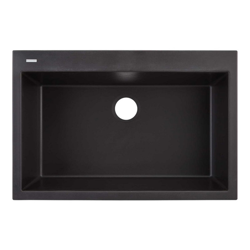 Algren 33" L Drop-In Kitchen Sink, Midnight Black