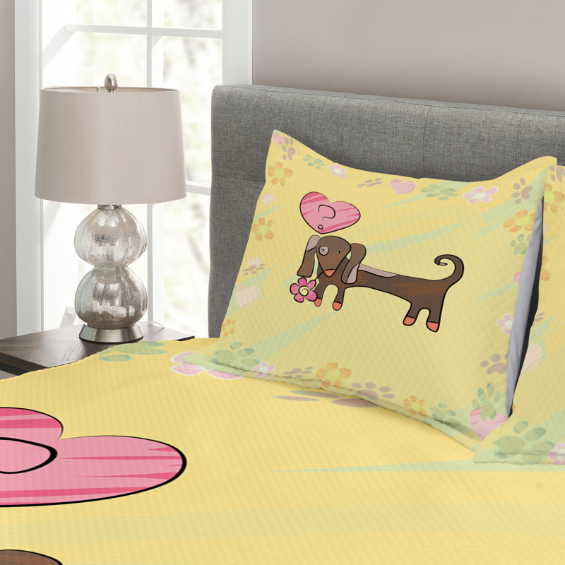 Adelay No Pattern And Not Solid Colour Bedspread with Pillow Shams Included, 220 x 264 cm