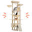 Arbre à chat à plusieurs niveaux pour chats d'intérieur avec hamac, rampe à gratter, perchoirs supérieurs, condos confortables et poteaux à gratter-678208135