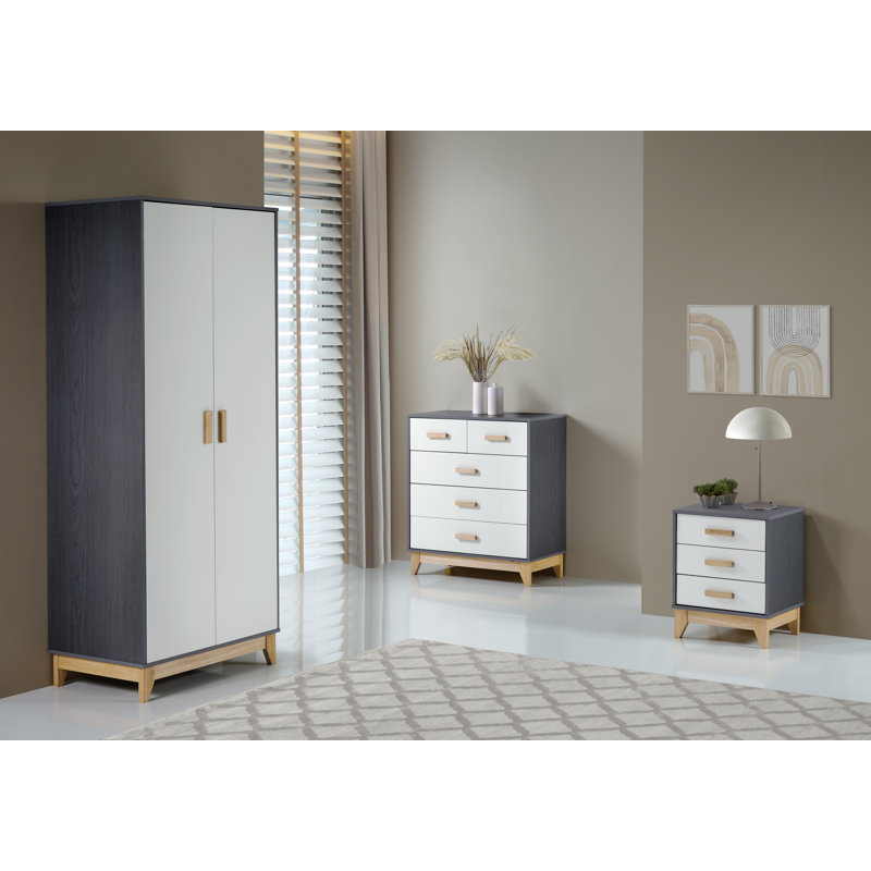 Veronica 46.5cm W Manufactured Wood Bedside Table
