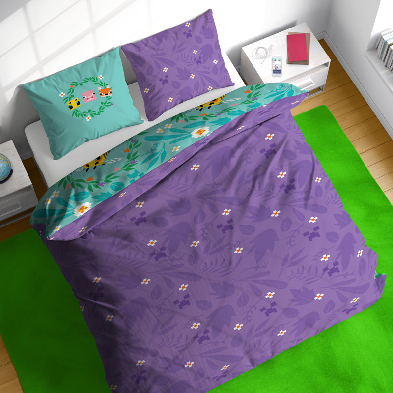 Minecraft Floral Fun Duvet Cover Set