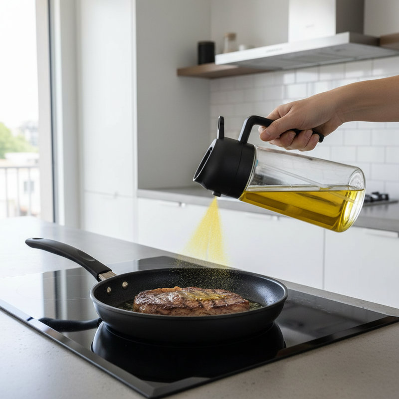 Argon Tableware 2-in-1 Glass Olive Oil Spray Bottle