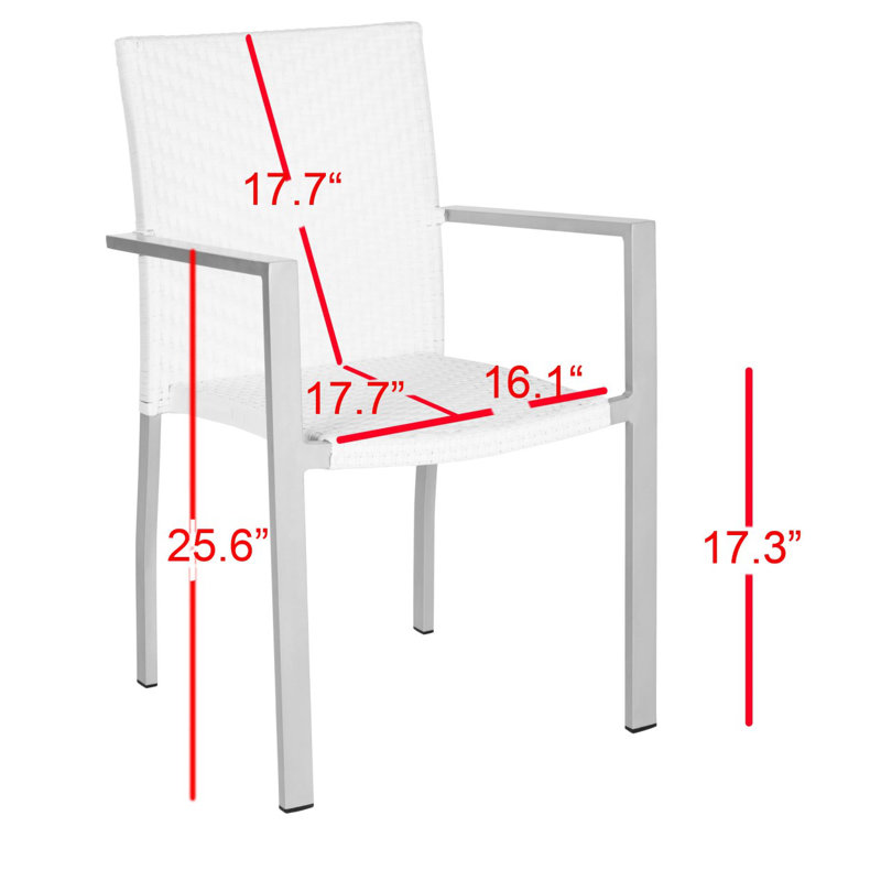 Chaise de patio empilable Rory, Blanc cassé