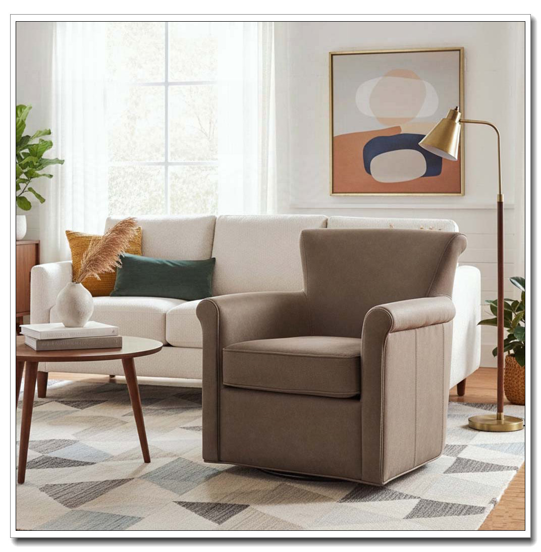 Latitude Run® Faux Leather Swivel Accent Chair - Wayfair Canada