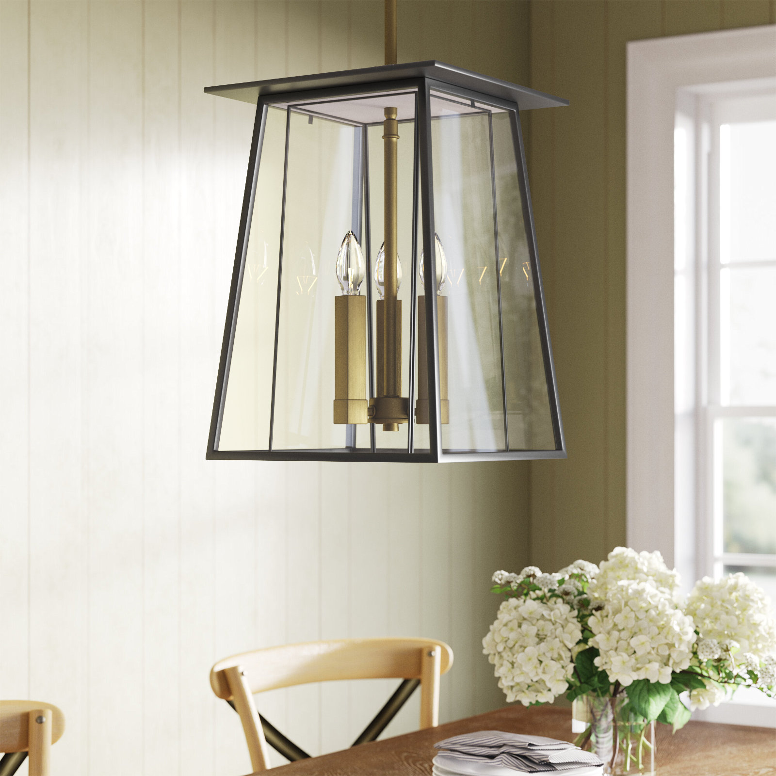 Cognac 3-Light Geometric Pendant