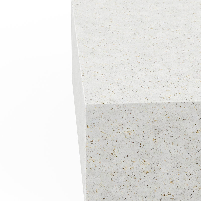 Kareen Square Coffee Table, 16.5" H x 47.25" W x 47.25" D, Ivory Terrazzo