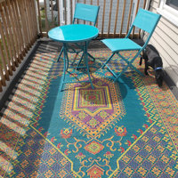 Mad Mats FM-OTU69-AQ1 6 x 9 ft. Turkish Indoor & Outdoor Rug Aqua