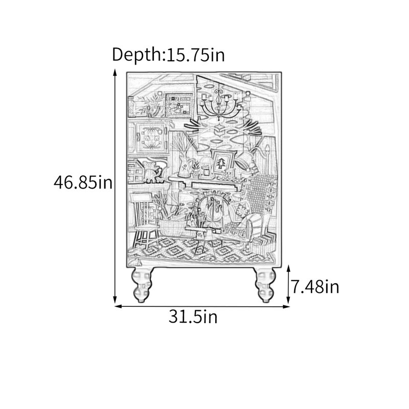 Armoire de rangement spacieuse en noyer