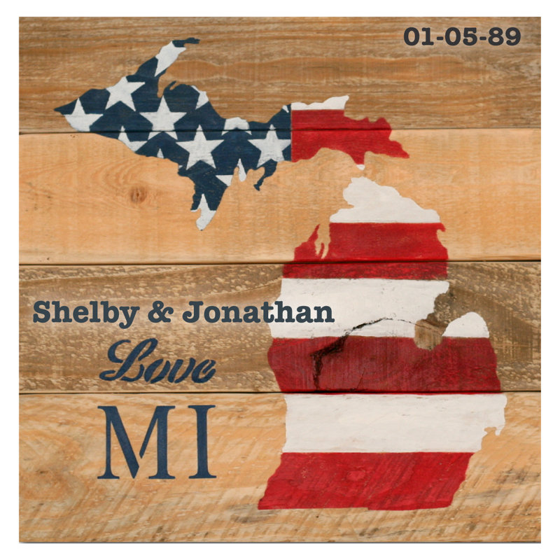 Décalcomanie murale personnalisée love michigan, H 30 po x l 30 po, Oui