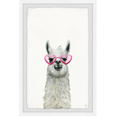 Jordon Pink Trendy Llama 1 Piece Single Picture Frame Painting