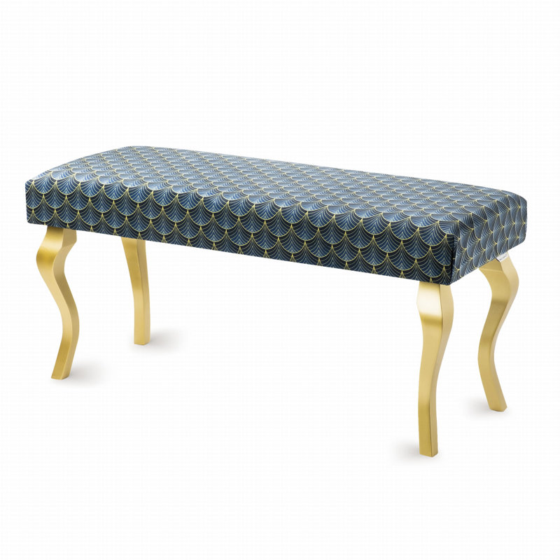 Massenburg Velvet Upholstered Bench, H45 x W90 x D30cm