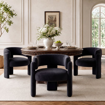 Modern Upholstered Barrel Dining Armchair