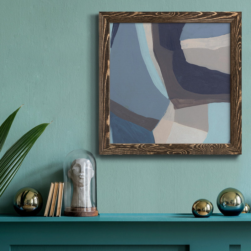 «Blue Chrysalis I-Premium», toile encadrée - prête à être accrochée, H 35,5 po x l 35,5 po x P 1,5 po, Noyer