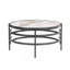 Table basse 32,48 po avec plateau en pierre frittée et structure en métal robuste-839904639