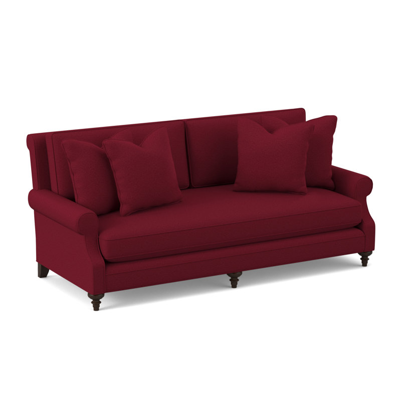 Canapé Sagamore, Noyer noir, Mélange de polyester rouge à lèvres Margaret