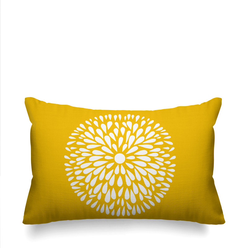 Coussin Pheobe, 14 po x 20 po, Jaune, Rectangle