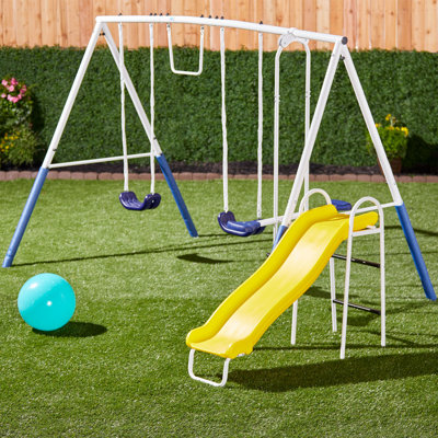 XDP Recreation Blue Ridge Play Outdoor Backyard Playset Kids Swing Set W/ Slide