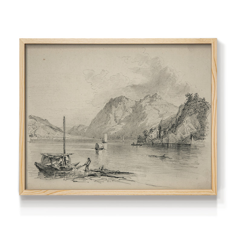 Croquis rétro - LXIX - Reproduction encadrée - Restickable, H 8 po x l 10 po, Naturel