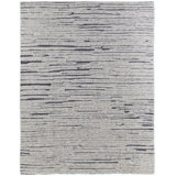 Broadfield Striped Hand-Knotted Wool Area Rug in Ivory
