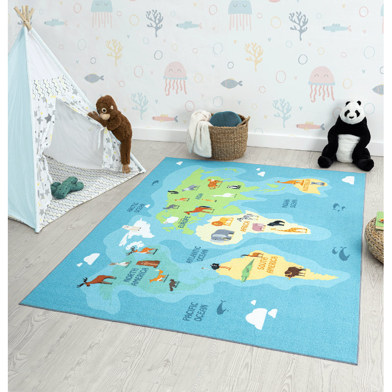 Happy Children Blue, Rectangular 160 x 220 cm