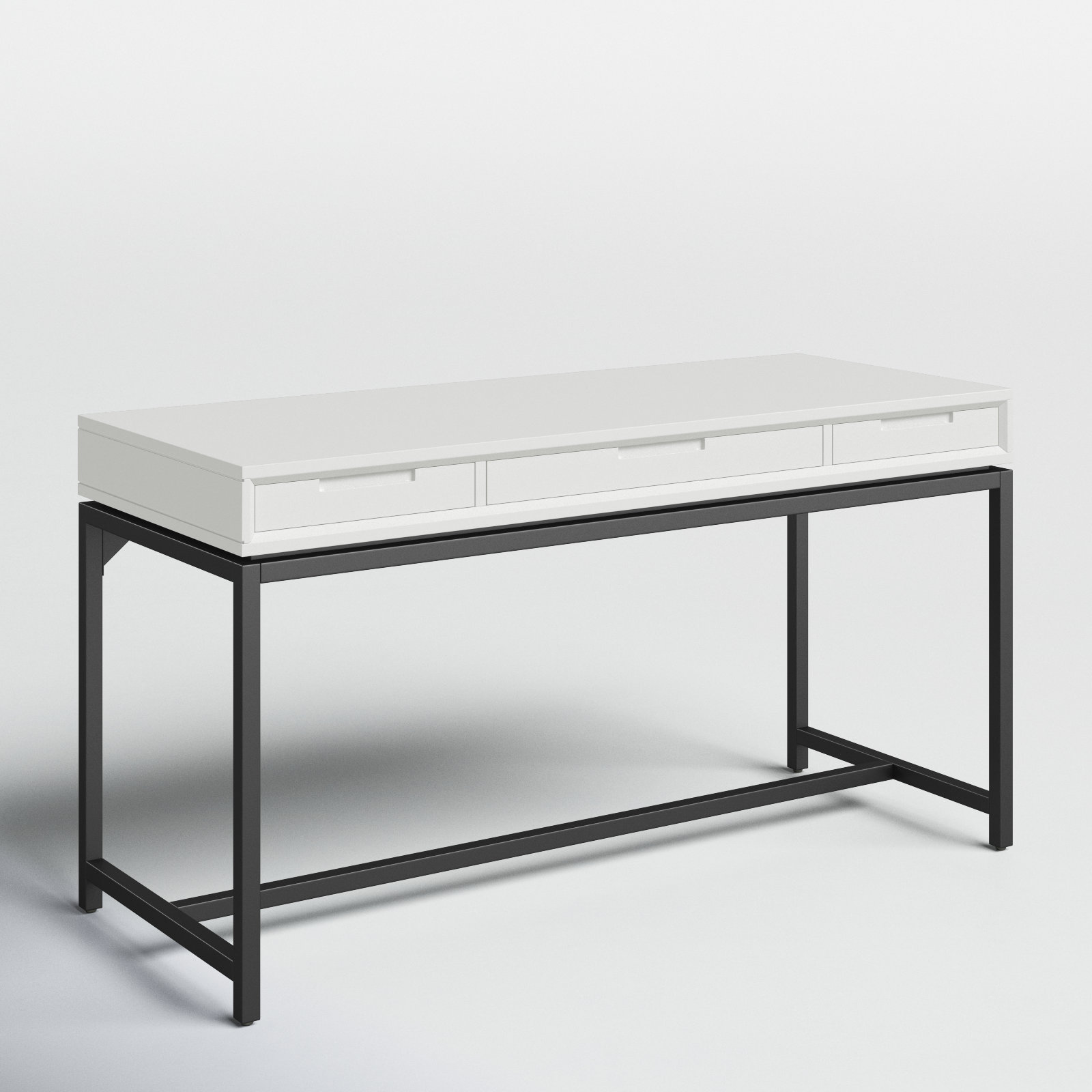 Lars Writing Desk, 31.50" H x 60" W x 24" D, White/Black