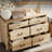 Farmhouse Dresser TV Stand With 6 Drawers For Tvs Up To 55 Inch, Oak-1342388496