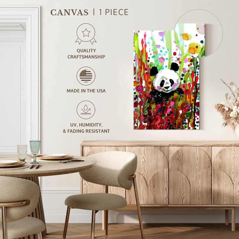 Brampt Floral Panda, 39" H x 26" W