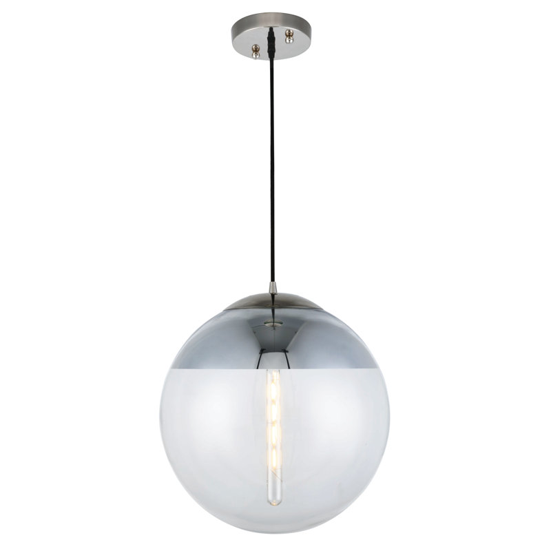Luminaire suspendu sphère 1 lumière Simeone, H 60 po x l 16 po x P 16 po