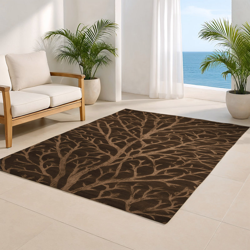 Tapis d'intérieur et d'extérieur brun Nature, Rectangulaire 2 pi x 3 pi