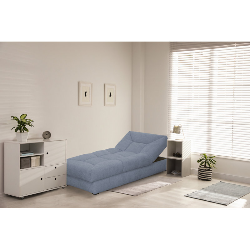 Upholstered Chaise Lounge, Blue