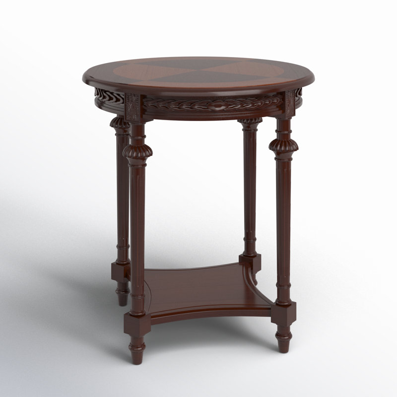 Hellinger Round End Table, Dark Cherry