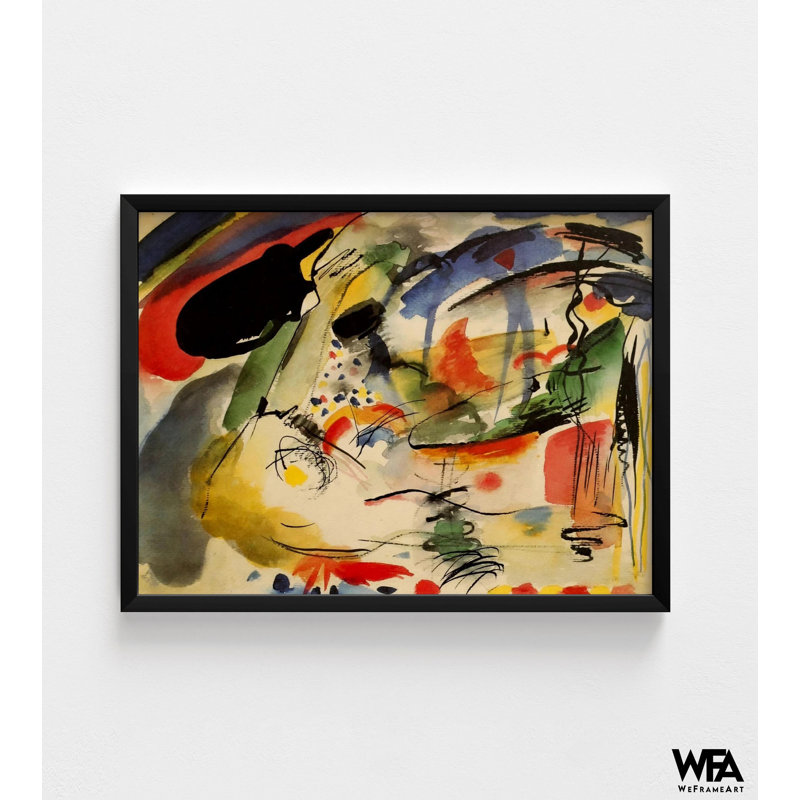 «Improvisation» par Wassily Kandinsky, reproduction d'art encadrée, art mural Kandinsky, art mural encadré, Cadre noir