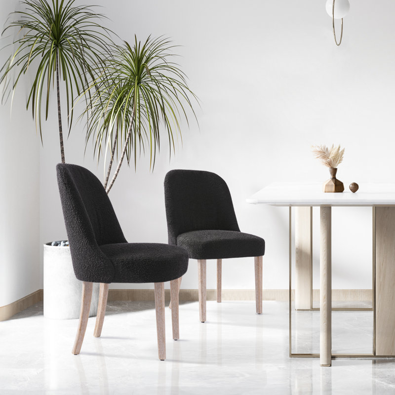 19.5'' H Upholstered Side Chair, Black, 1