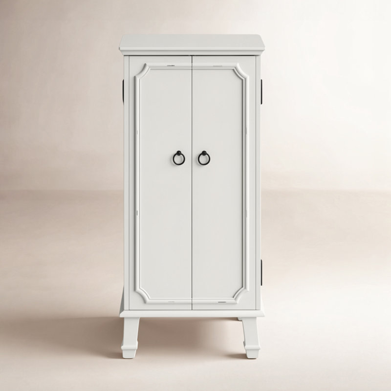 Armoire à bijoux avec miroir Maddox, Blanc