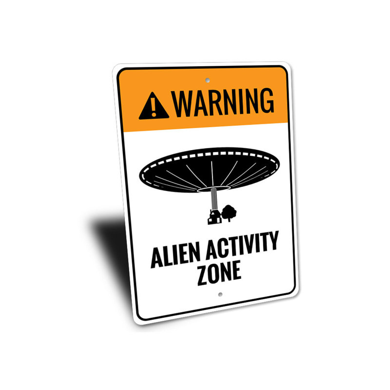 Plaque en aluminium Alien, H 18 po x l 12 po x P 0,06 po
