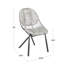 Chaise en métal noir avec coussins en similicuir gris clair - ensemble de 2