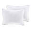 Édredon très grand surdimensionné en blanc avec surpiqûres bleues pour un look texturé