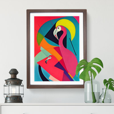 Flamingo in Abstract No.4 - Framed Print