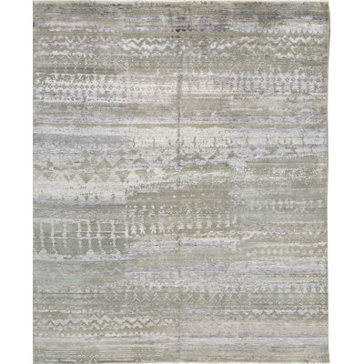 Tapis noué à la main gris clair / beige Neo Villa