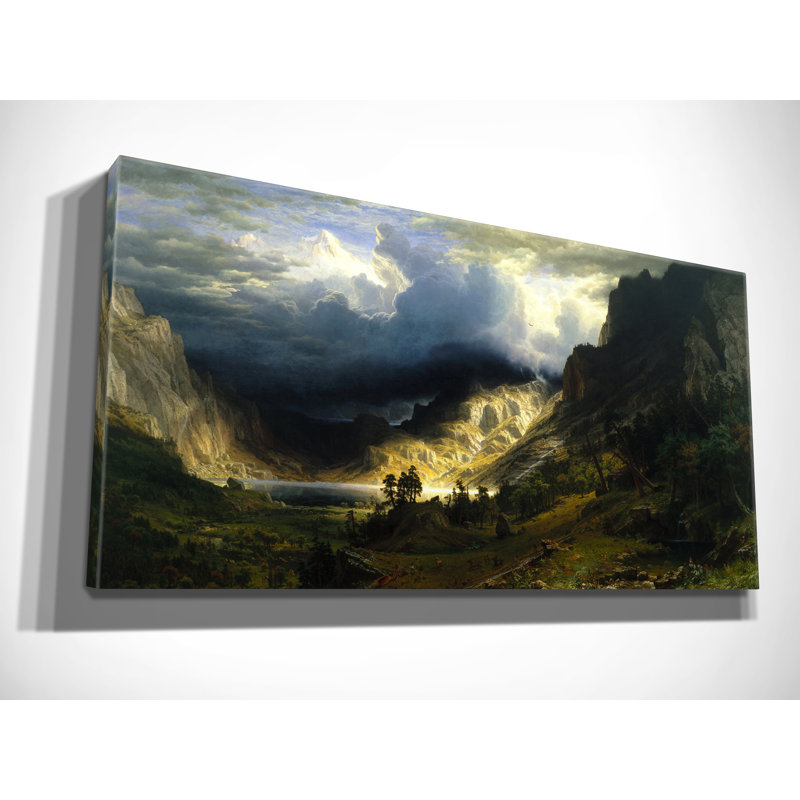 «A Storm in the Rocky Mountains», reproduction sur toile, H 16 po x l 32 po x P 1,5 po