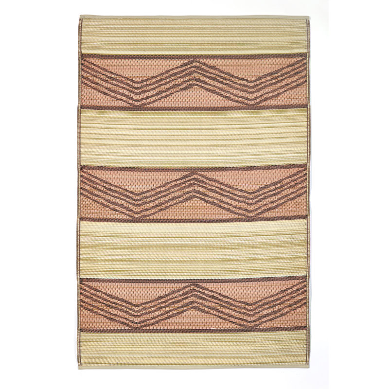 Tapis d'extérieur à rayures Boho Tribal, Rectangle de 5 pi x 8 pi