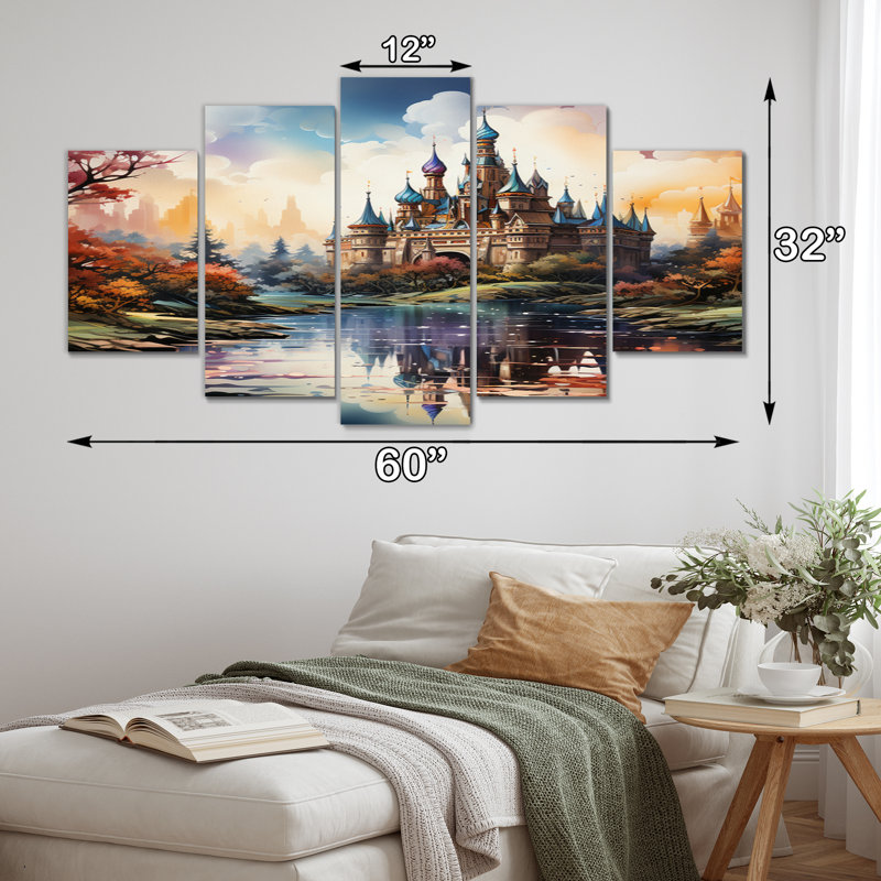 Castle Magic Castle Tapestry - Architecture Wall Art Print - 5 Panels