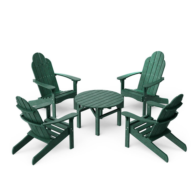 Ensemble de conversation Adirondack 5 pièces Lucier, Vert pelouse