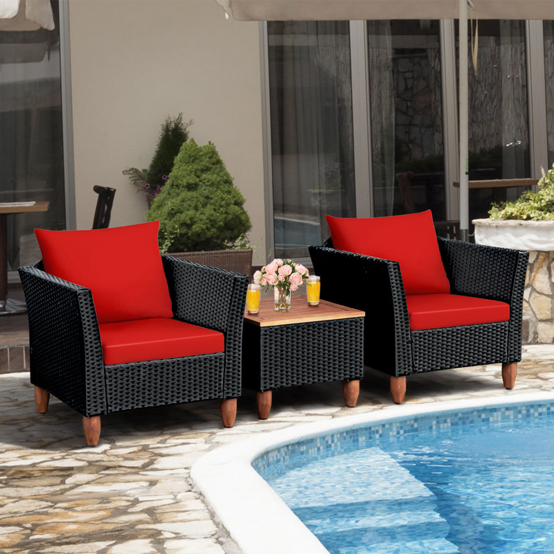 Shannay Acacia 2 - Person Patio Conversation Set with Cushions