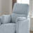 Sky Blue Contemporary Power Glider Recliner - Swivel, Curved Arms, Pillow Fill-1129318082