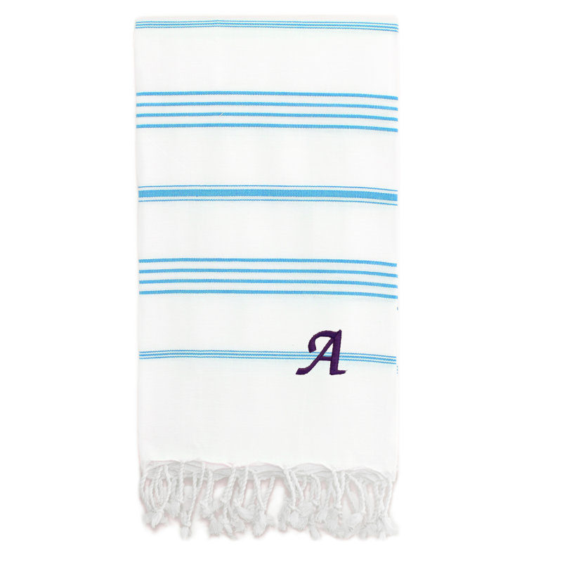 Serviette de plage 100% coton Pestemal Lucky, A, Gris foncé / Blanc