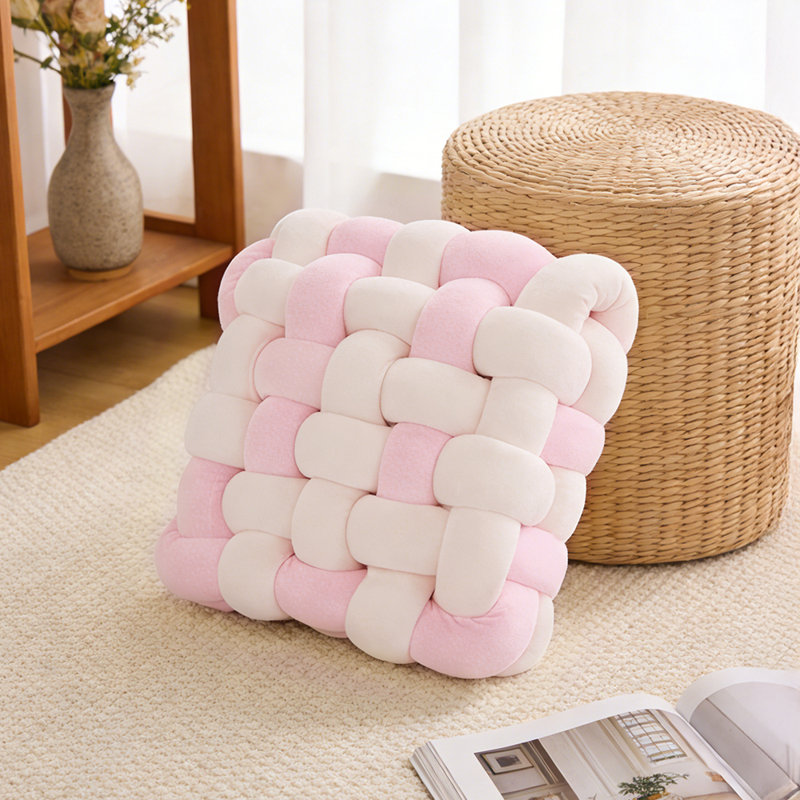 Rectangle Backrest Cushion, Cream/Pink